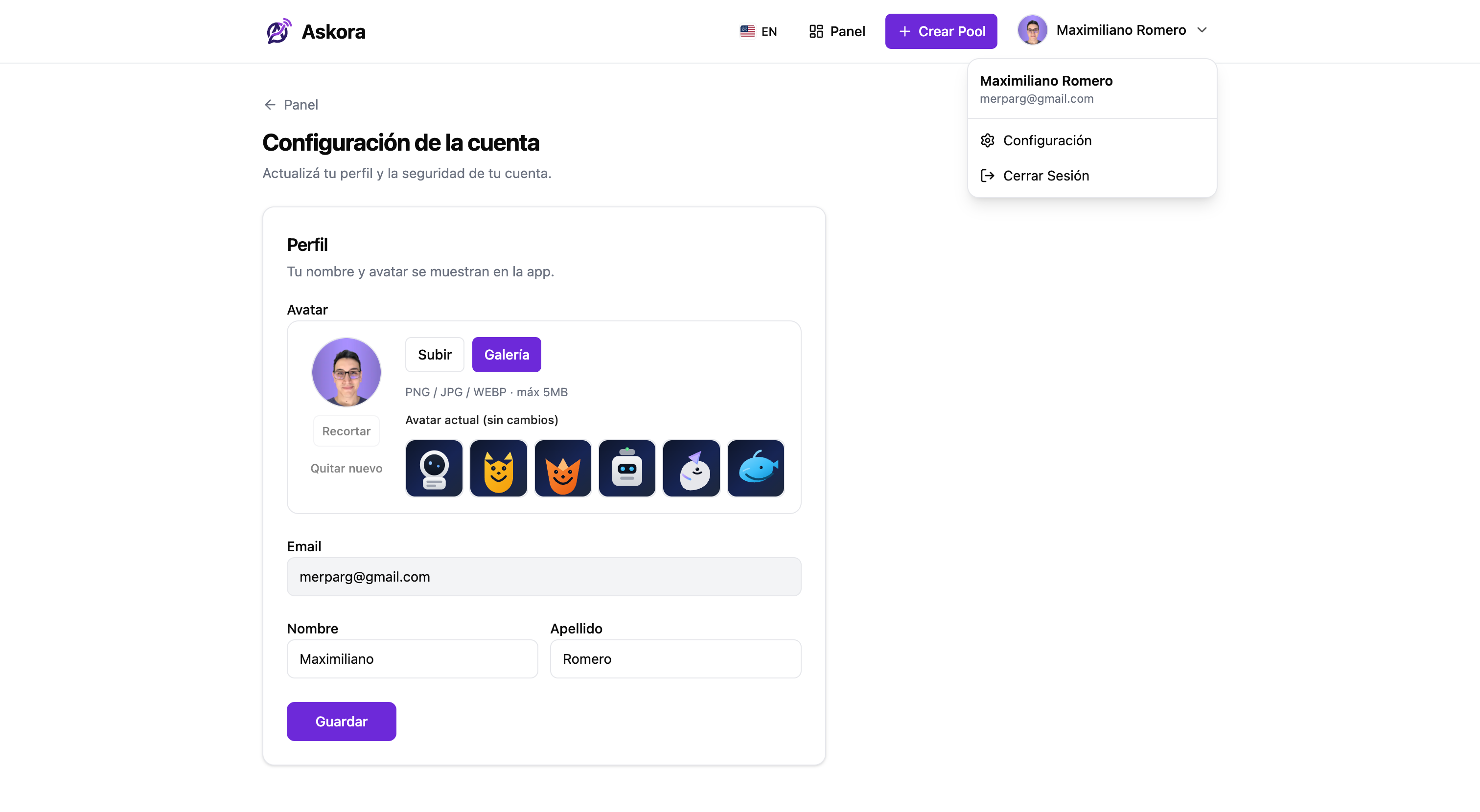 User Settings